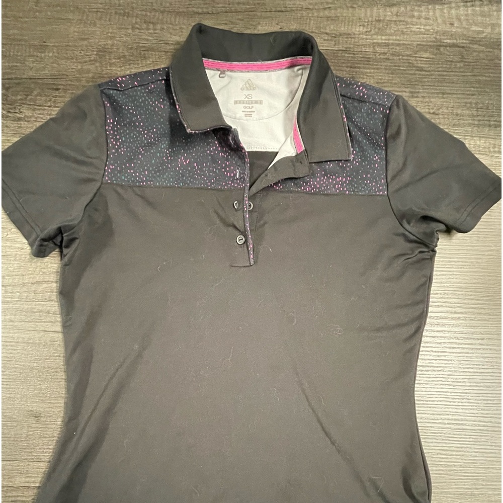adidas black ladies golf polo